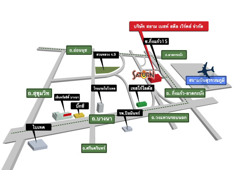 แผนที่ บริษัท สยาม เบสท์ สตีล เวิร์ค จำกัด 